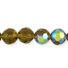 6mm Faceted Round (hole size: 0.9mm, Olive AB