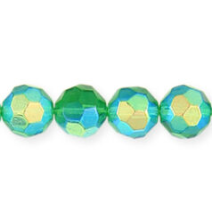 6mm Faceted Round (hole size: 0.9mm, Light Emerald AB