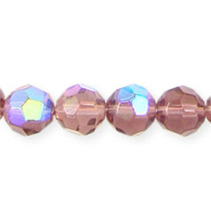 6mm Faceted Round (hole size: 0.9mm, Light Amethyst AB