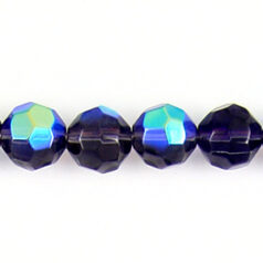 6mm Faceted Round (hole size: 0.9mm, Tanzanite AB