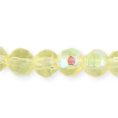 4mm faceted round (hole size 1.3mm), Jonquil AB