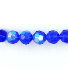 4mm faceted round (hole size 1.3mm), Sapphire AB