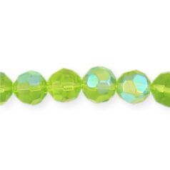 4mm faceted round (hole size 1.3mm), Chartreuse AB