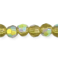 4mm faceted round (hole size 1.3mm), Olive AB