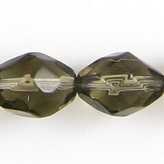 13x10mm faceted oval (hole size 1.3mm), Black Diamond, 