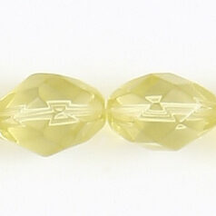 13x10mm faceted oval (hole size 1.3mm), Jonquil, 