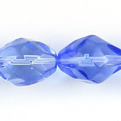 13x10mm faceted oval (hole size 1.3mm), Light Sapphire, 