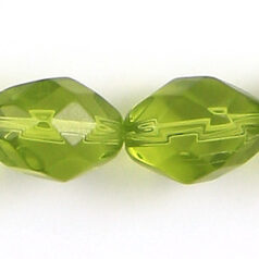 13x10mm faceted oval (hole size 1.3mm), Chartreuse, 