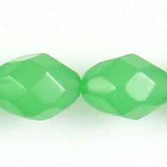 13x10mm faceted oval (hole size 1.3mm), Green Opal, 