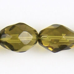 13x10mm faceted oval (hole size 1.3mm), Olive, 