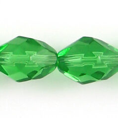 13x10mm faceted oval (hole size 1.3mm), Light Emerald, 