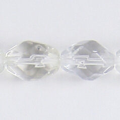 11x8mm faceted oval (hole size 1.3mm), Crystal, 