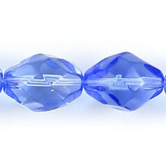 11x8mm faceted oval (hole size 1.3mm), Light Sapphire, 