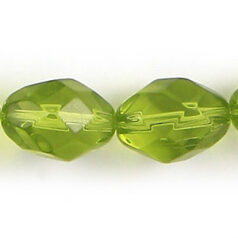 11x8mm faceted oval (hole size 1.3mm), Chartreuse, 