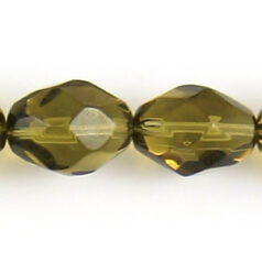 11x8mm faceted oval (hole size 1.3mm), Olive, 