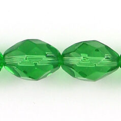 11x8mm faceted oval (hole size 1.3mm), Light Emerald, 