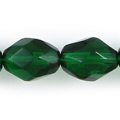 11x8mm faceted oval (hole size 1.3mm),  Emerald, 