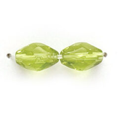 9x6mm Faceted Oval (hole size:1.2mm), Chartreuse