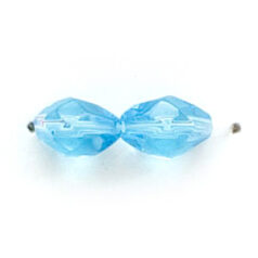 9x6mm Faceted Oval (hole size:1.2mm), Aqua