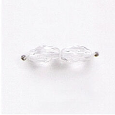 7x4mm Faceted Oval (hole size:1.2mm), Crystal