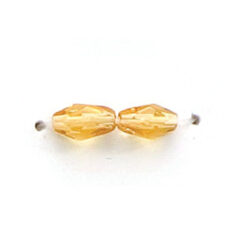 7x4mm Faceted Oval (hole size:1.2mm), Light Topaz