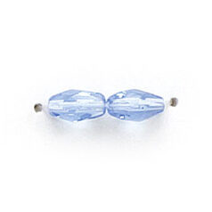 7x4mm Faceted Oval (hole size:1.2mm), Light Sapphire
