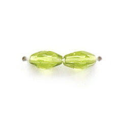 7x4mm Faceted Oval (hole size:1.2mm), Chartreuse