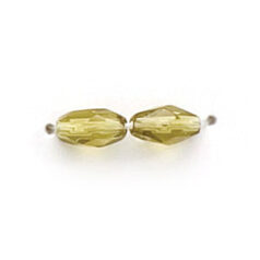 7x4mm Faceted Oval (hole size:1.2mm), Olive