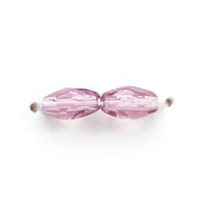 7x4mm Faceted Oval (hole size:1.2mm), Light Amethyst