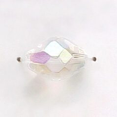 13x10mm Faceted Oval (hole size:1.3mm), Crystal AB
