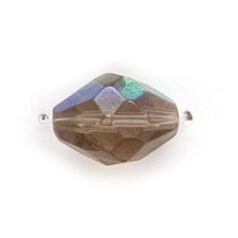 13x10mm Faceted Oval (hole size:1.3mm), Black Diamond AB