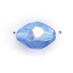 13x10mm Faceted Oval (hole size:1.3mm), Light Sapphire AB