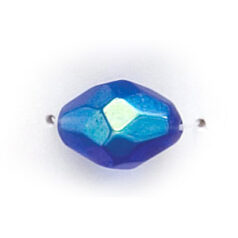 13x10mm Faceted Oval (hole size:1.3mm), Sapphire AB