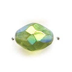 13x10mm Faceted Oval (hole size:1.3mm), Chartreuse AB