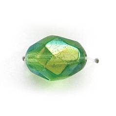 13x10mm Faceted Oval (hole size:1.3mm), Peridot AB