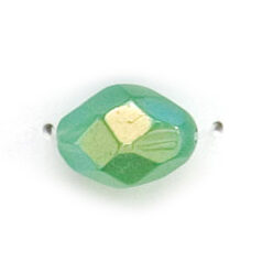 13x10mm Faceted Oval (hole size:1.3mm), Opal Green AB