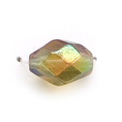 13x10mm Faceted Oval (hole size:1.3mm), Olive AB