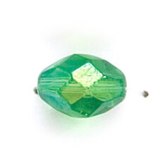 13x10mm Faceted Oval (hole size:1.3mm), Light Emerald AB
