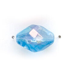 13x10mm Faceted Oval (hole size:1.3mm), Aqua AB