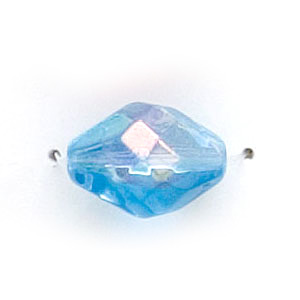 13x10mm Faceted Oval (hole size:1.3mm), Aqua AB