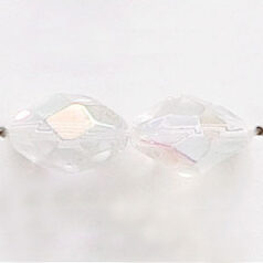 11x8mm Faceted Oval (hole size:1.3mm), Crystal AB