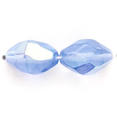 11x8mm Faceted Oval (hole size:1.3mm), Light Sapphire AB