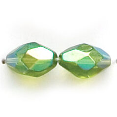 11x8mm Faceted Oval (hole size:1.3mm), Chartreuse AB
