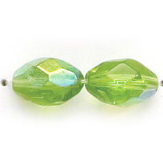 11x8mm Faceted Oval (hole size:1.3mm), Peridot AB