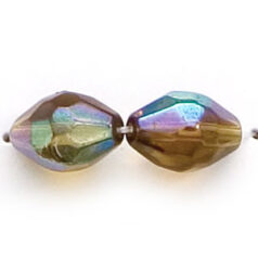 11x8mm Faceted Oval (hole size:1.3mm), Olive AB