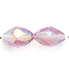 11x8mm Faceted Oval (hole size:1.3mm), Light Amethyst AB
