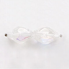 9x6mm Faceted Oval (hole size:0.9mm), Crystal AB