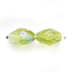 9x6mm Faceted Oval (hole size:0.9mm), Chartreuse AB