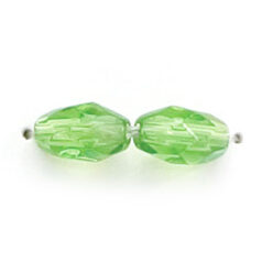 9x6mm Faceted Oval (hole size:0.9mm), Peridot AB
