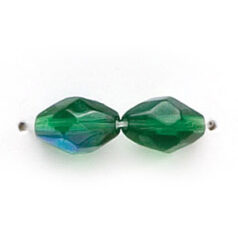 9x6mm Faceted Oval (hole size:0.9mm), Emerald AB